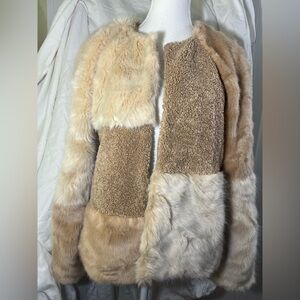 Zara Women's Faux Fur Patchwork Jacket